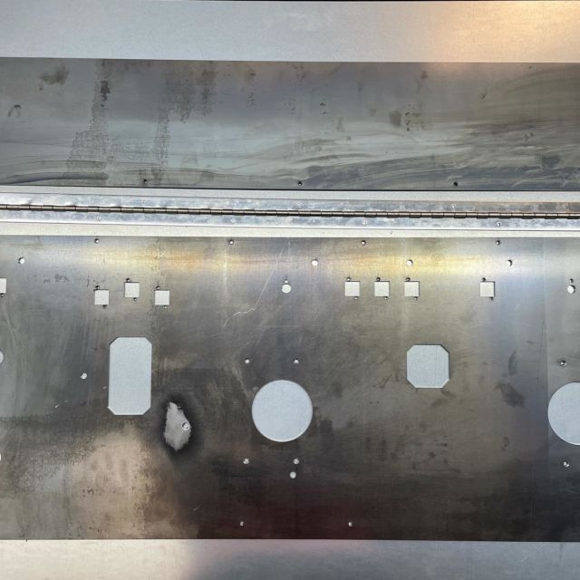 Laser cut and countersunk control panel faces.
#sheetmetal #bristol #bespoke